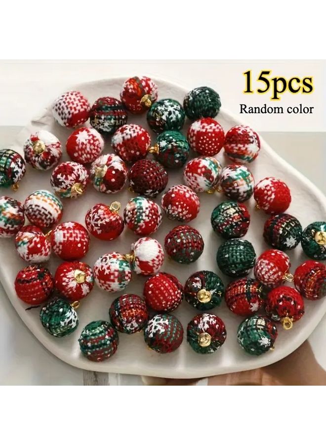 مزيج الألوان 15 قطعة قلادات خرز عيد الميلاد مستلزمات صنع المجوهرات DIY للأقراط والأساور والقلائد وديكورات العطلات - Image 1